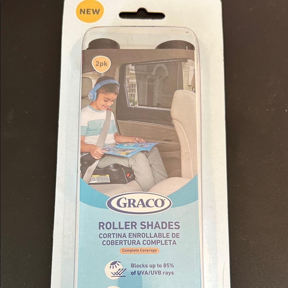 Graco Black Roller Shades for Kids - 2 Pack